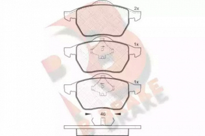 R BRAKE rb1138 -  Комплект тормозных колодок, дисковый тормоз